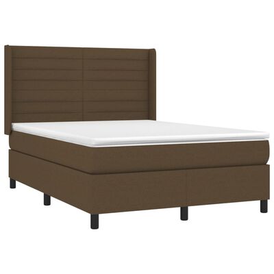 vidaXL Sommier à lattes de lit matelas et LED Marron foncé 140x200 cm