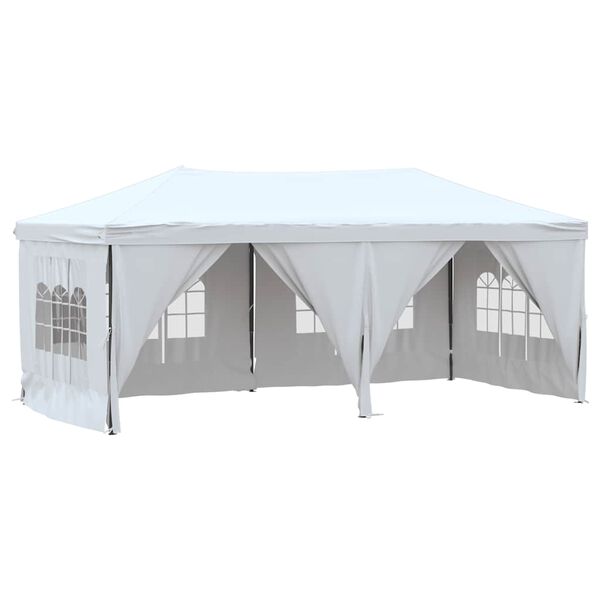 vidaXL Tente de r&eacute;ception pliable avec parois Blanc 3x6 m