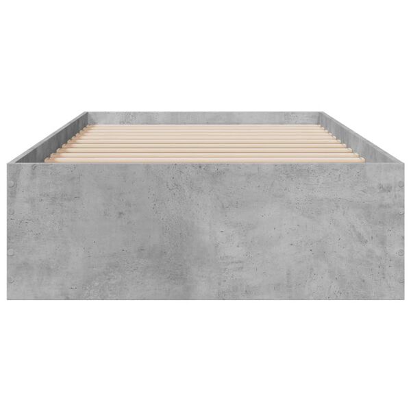 vidaXL Cadre de lit avec tiroirs sans matelas gris b&eacute;ton 75x190 cm