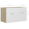 vidaXL Ensemble de meubles de salle de bain 2pcs Blanc et ch&ecirc;ne sonoma