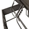 vidaXL Chaise longue double et coussins et parasol noir r&eacute;sine tress&eacute;e