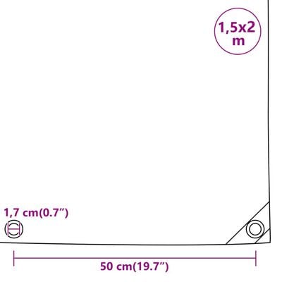 vidaXL Bâche blanc 1,5x2 m 650 g/m²