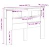 vidaXL T&ecirc;te de lit LED avec &eacute;tag&egrave;re Ch&ecirc;ne noir 140 x 18,5 x 103,5 cm