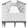 vidaXL Jardini&egrave;re avec piquets blanc 363,5x43,5x43,5 cm PP
