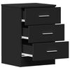 vidaXL Table de chevet Noir 38 x 35 x 56 cm Bois d'ing&eacute;nierie