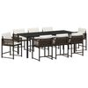 vidaXL Ensemble de salle &agrave; manger pour jardin 9 pcs Marron polyrotin