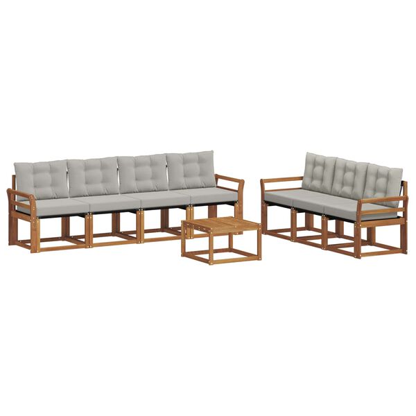vidaXL Ensemble de canap&eacute;s d'ext&eacute;rieur 8 pcs Gris Naturel et Clair
