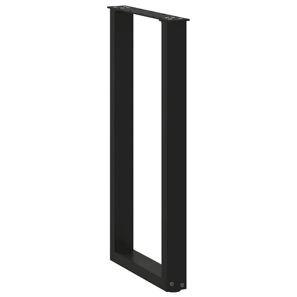 vidaXL Pieds de table console en U, 2 pi&egrave;ces, noir, 38 x (72-73) cm, acier