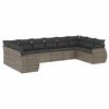 vidaXL Salon de jardin avec coussins 10 pcs gris r&eacute;sine tress&eacute;e