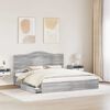 vidaXL Lit de Rangement Gris Sonoma 180 x 200 cm Bois d'ing&eacute;nierie