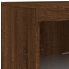 vidaXL Buffet avec lumi&egrave;res LED ch&ecirc;ne marron 162x37x100 cm