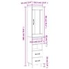 vidaXL Buffet haut Blanc brillant 34,5x34x180 cm Bois d'ing&eacute;nierie