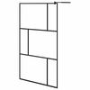 vidaXL Paroi de douche &agrave; l'italienne avec verre tremp&eacute; Noir 115x195 cm