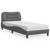 vidaXL Cadre de lit avec LED sans matelas Hvar gris 80x200 cm