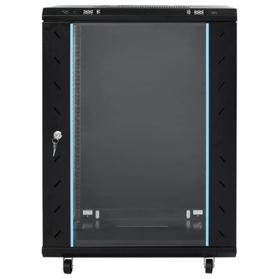 vidaXL Coffret de réseau 15U 19" IP20 noir 53x40x80 cm