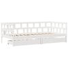 vidaXL Lit de jour et tiroirs sans matelas blanc 80x200 cm bois massif