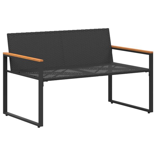 vidaXL banc avec coussin Noir et turquoise 115 x 65 x 72 cm Rotin