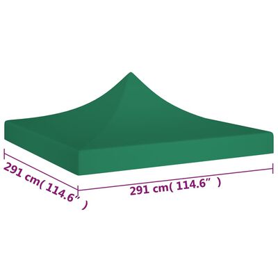 vidaXL Toit de tente de réception 3x3 m Vert 270 g/m²
