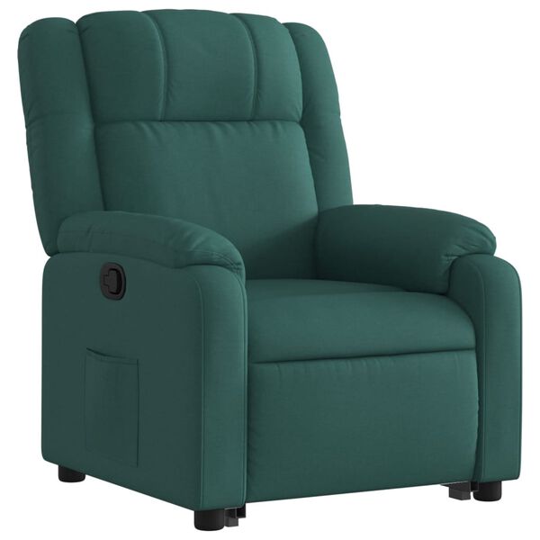 vidaXL Fauteuil inclinable vert fonc&eacute; tissu