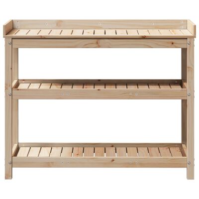 vidaXL Table de rempotage avec étagères 108x45x86,5 cm bois massif pin