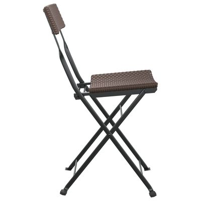 vidaXL Chaises de bistrot pliantes lot de 2 Résine tressée et acier