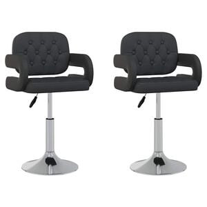 vidaXL Chaises &agrave; manger pivotantes lot de 2 noir similicuir