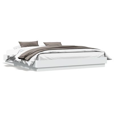 vidaXL Cadre de lit avec LED sans matelas blanc 200x200 cm