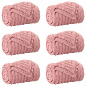 vidaXL Couvertures &agrave; jeter 6 pc Rose 150 x 130 cm 2.85 kg Polaire