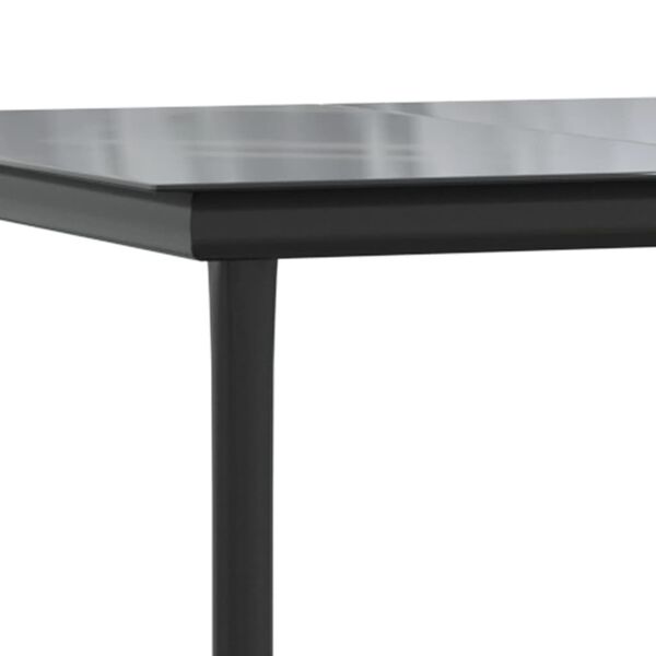 vidaXL Ensemble &agrave; manger de jardin coussins 5pcs Noir R&eacute;sine tress&eacute;e