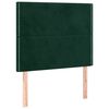 vidaXL T&ecirc;te de lit &agrave; LED Vert fonc&eacute; 90x5x118/128 cm Velours