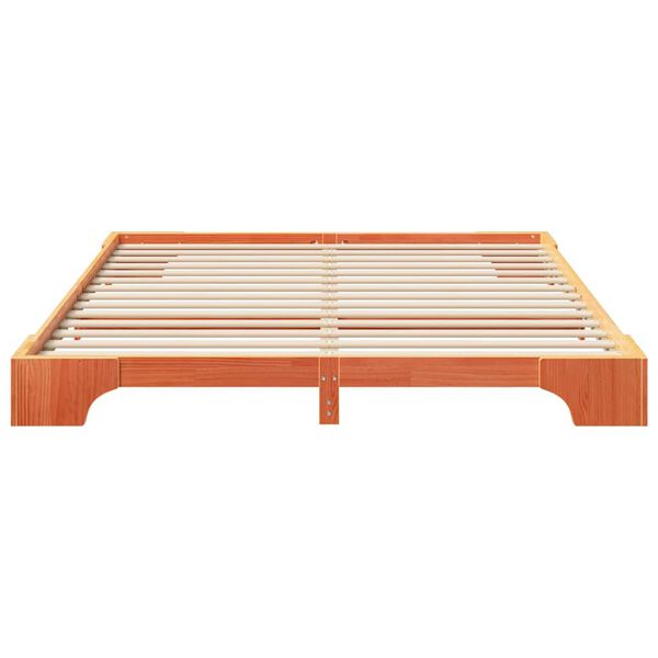 vidaXL Cadre de lit Marron 200 x 210 cm Pin massif