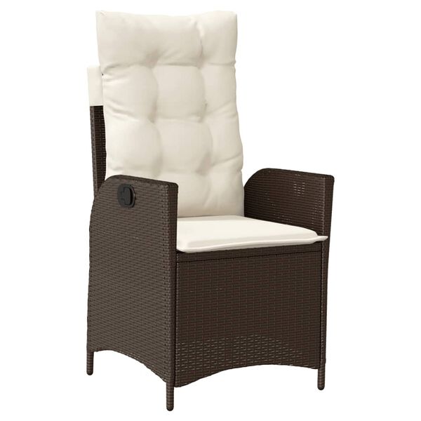 vidaXL Ensemble &agrave; manger de jardin et coussins 7 pcs marron rotin