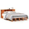 vidaXL Lit biblioth&egrave;que sans matelas cire marron 135x190cm bois massif