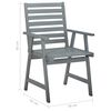 vidaXL Chaises &agrave; manger d'ext&eacute;rieur lot de 3 et coussins Acacia massif