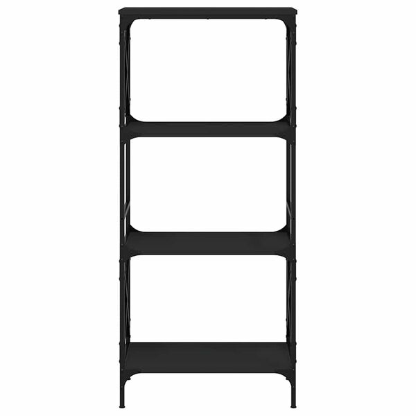 vidaXL Biblioth&egrave;que &agrave; 4 niveaux noir 59x35x132 cm bois d'ing&eacute;nierie