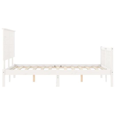 vidaXL Cadre de lit sans matelas blanc bois massif de pin