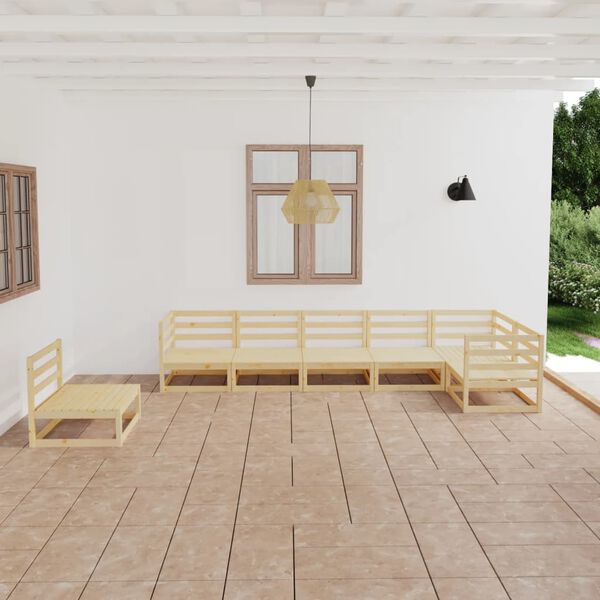 vidaXL Salon de jardin 7 pcs bois de pin massif