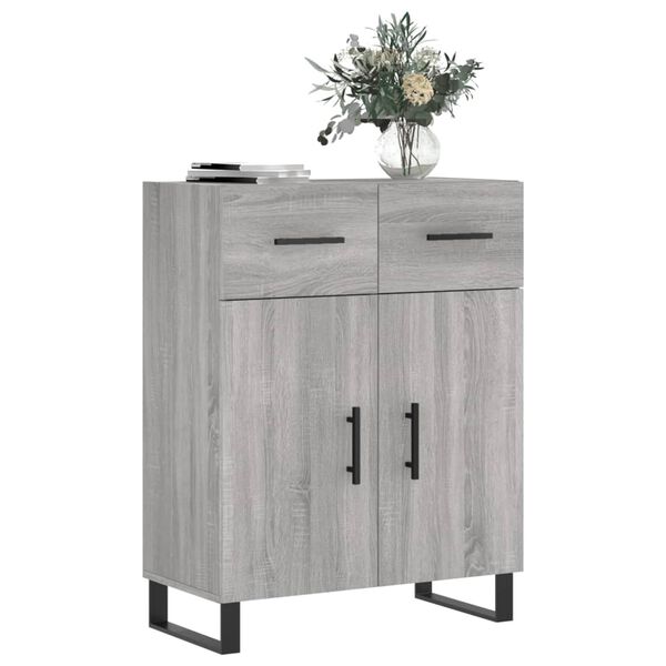 vidaXL Buffet sonoma gris 69,5x34x90 cm bois d'ing&eacute;nierie