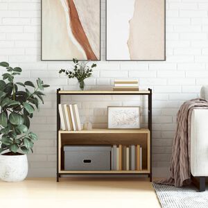 vidaXL Biblioth&egrave;que ch&ecirc;ne sonoma 80x30x78,5cm bois d'ing&eacute;nierie et fer