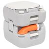 vidaXL Toilette de camping portable gris et blanc 22+12 L PEHD