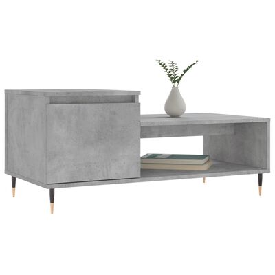 vidaXL Table basse Gris béton 100x50x45 cm Bois d'ingénierie