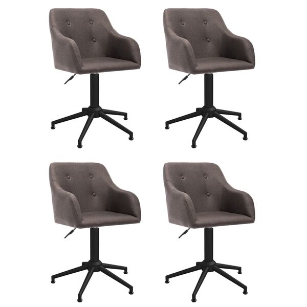 vidaXL Chaises pivotantes &agrave; manger lot de 4 taupe tissu