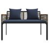 vidaXL Banc ext&eacute;rieur Gris et bleu marine 117 x 54 x 74.5 cm polyrotin