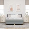 vidaXL Lit &agrave; Ressorts avec matelas Gris clair 160 x 200 cm tissu