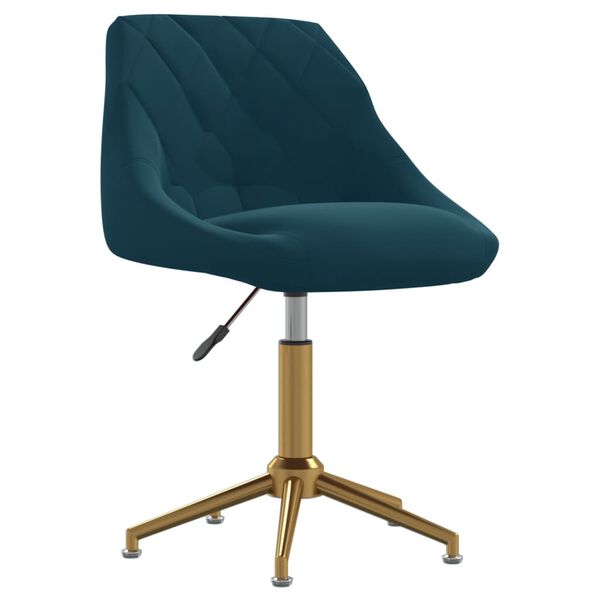 vidaXL Chaises pivotantes &agrave; manger lot de 2 bleu velours