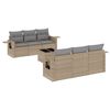 vidaXL Salon de jardin avec coussins 7 pcs beige r&eacute;sine tress&eacute;e
