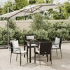 vidaXL Ensemble &agrave; manger de jardin coussins 5pcs Noir R&eacute;sine tress&eacute;e