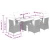 vidaXL Ensemble &agrave; manger de jardin et coussins 7 pcs marron rotin