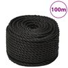 vidaXL Corde de travail Noir 16 mm 100 m polypropyl&egrave;ne