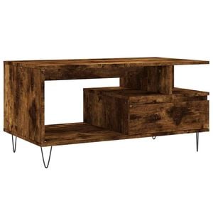 vidaXL Table basse Ch&ecirc;ne fum&eacute; 90x49x45 cm Bois d'ing&eacute;nierie